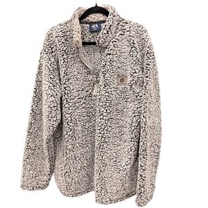 J America John Deere Sherpa Fleece Pullover Jacket Men's XXL Gray Black